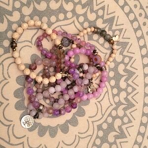 Set of 8 Purple/Lavender CFC Beaded Bracelets